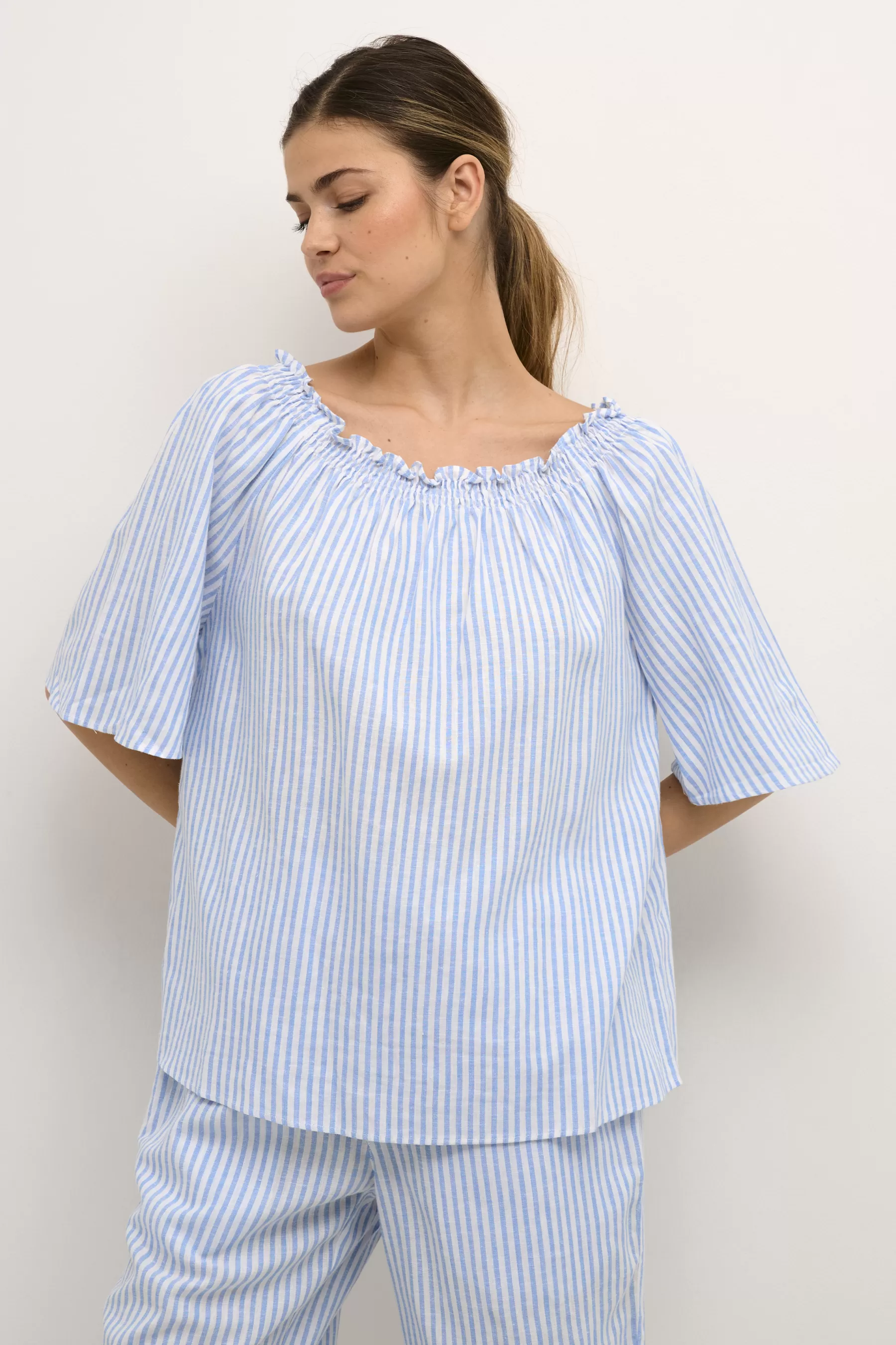 New CRVenta Linen Blouse Shirts & Blouses