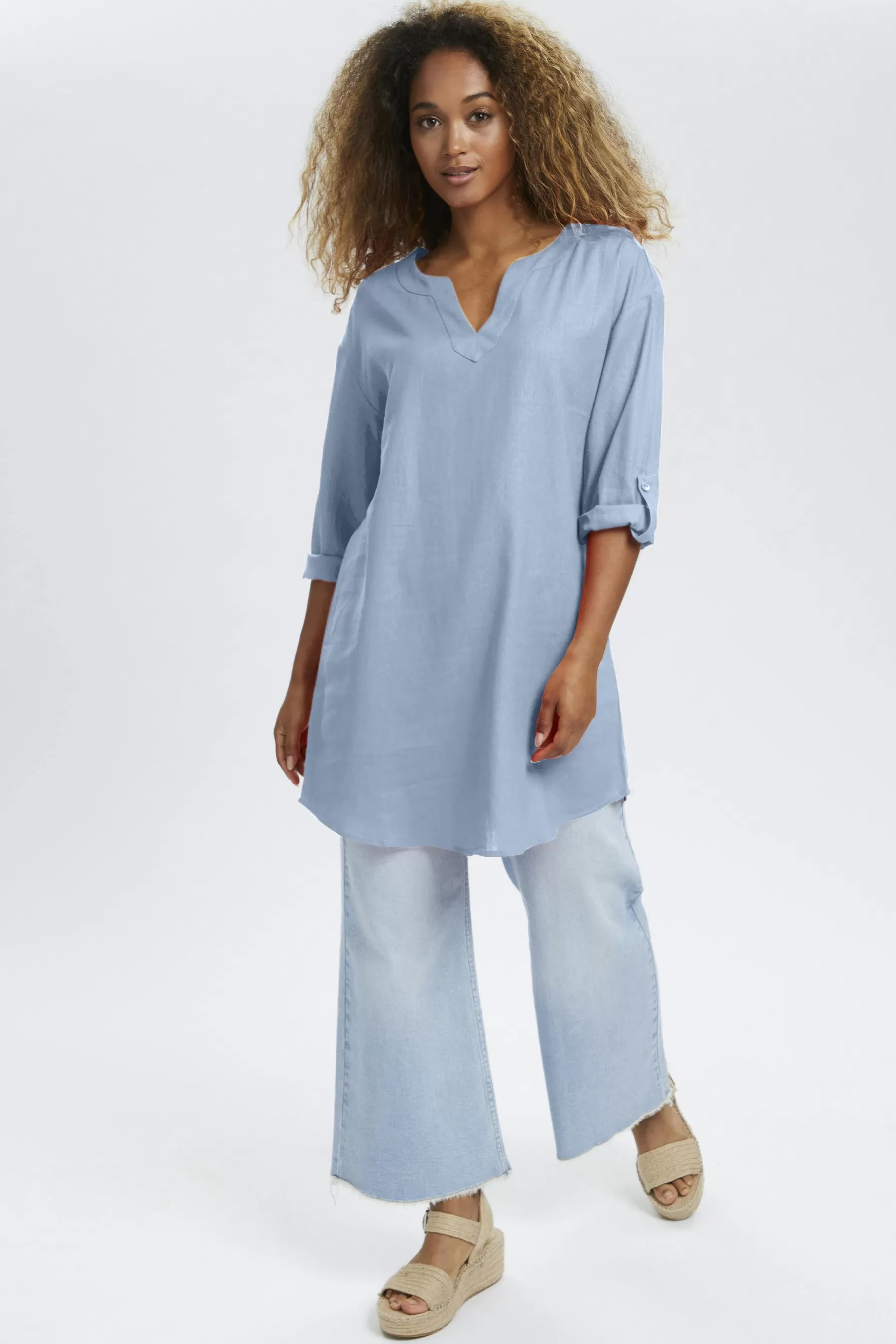 Sale CRVenta Linen Tunic Dresses