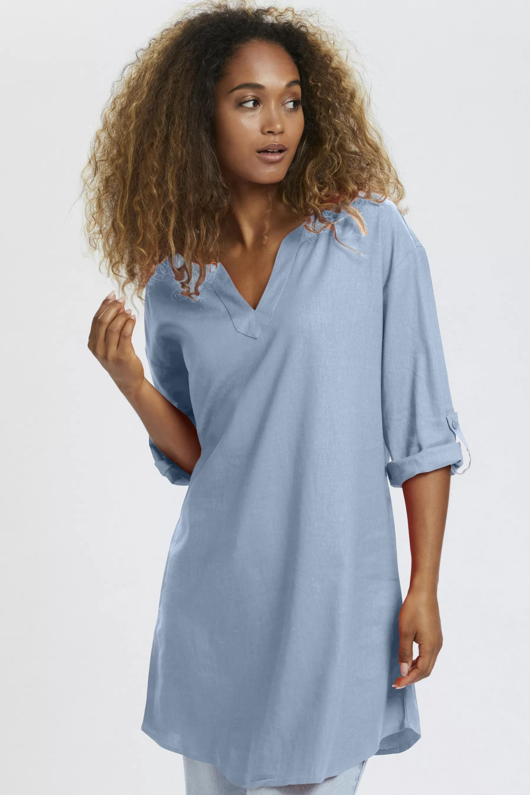 Sale CRVenta Linen Tunic Dresses